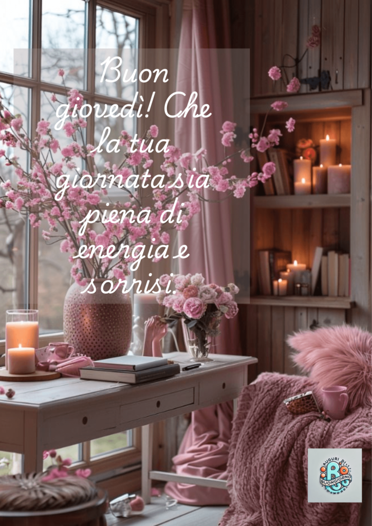 scrivania-con-fiori-rosa-e-candele-per-buon-giovedì