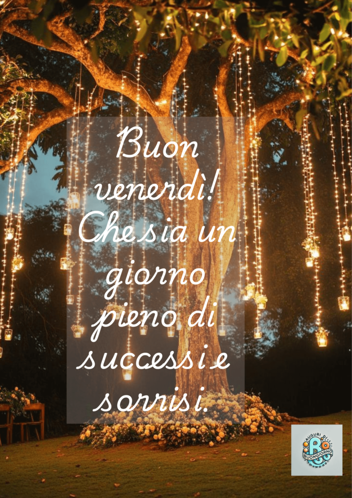 Luci-decorative-appese-a-un-albero-per-augurare-un-venerdì-speciale
