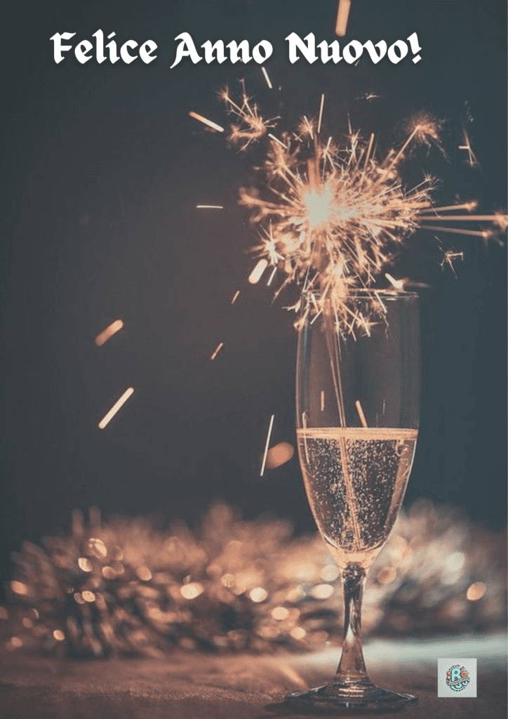 Brindisi-Capodanno: Un-bicchiere-di-champagne-con-scintille-di-fuochi-d'artificio,-simbolo-di-celebrazione-e-Buon-Anno.