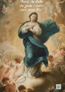 Madonna in manto azzurro circondata da angeli