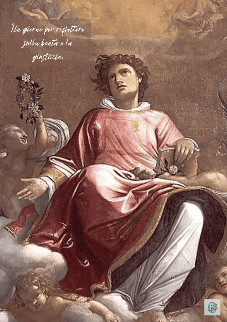 Un-giorno-per-riflettere-sulla-bontà-e-la-giustizia: Un'immagine-di-Santo-Stefano-seduto-in-contemplazione,-simbolo-di-giustizia-e-serenità.-Una-riflessione-sul-suo-martirio-e-sulla-forza-del-perdono,-tema-centrale-della-ricorrenza-del-26-dicembre.