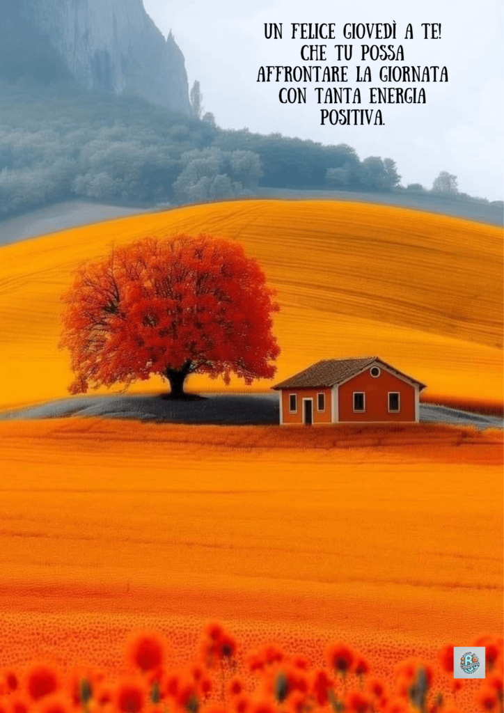 energia-positiva-paese-autunnale-albero-rosso-casa-campo-dorato-giovedi