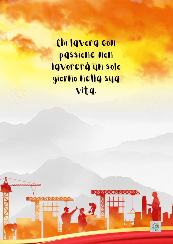 Un'illustrazione simbolica che celebra la passione per il lavoro e come chi lavora con passione non avverte il peso del lavoro, in onore della Festa del Lavoro