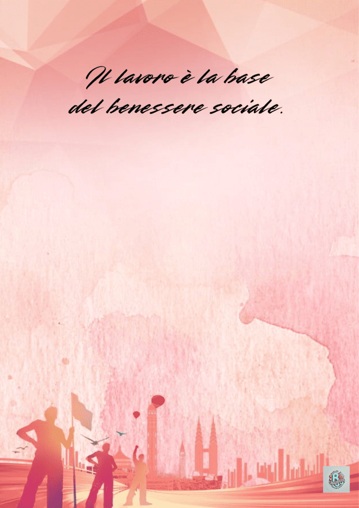 Un'illustrazione che sottolinea l'importanza del lavoro per il benessere sociale, celebrando il valore del lavoro durante la Festa del Lavoro