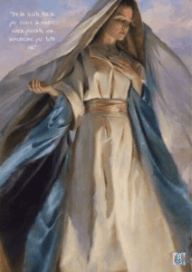 Dipinto della Vergine Maria avvolta da luce divina