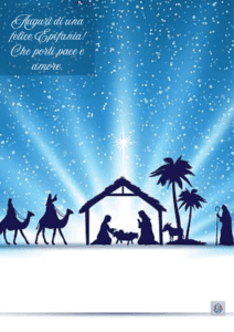 Natale-silhouetted-in-un-paesaggio-innevato-durante-il-Giorno-dell'Epifania-con-il-testo-Auguri-di-una-felice-Epifania-Che-porti-pace-e-amore