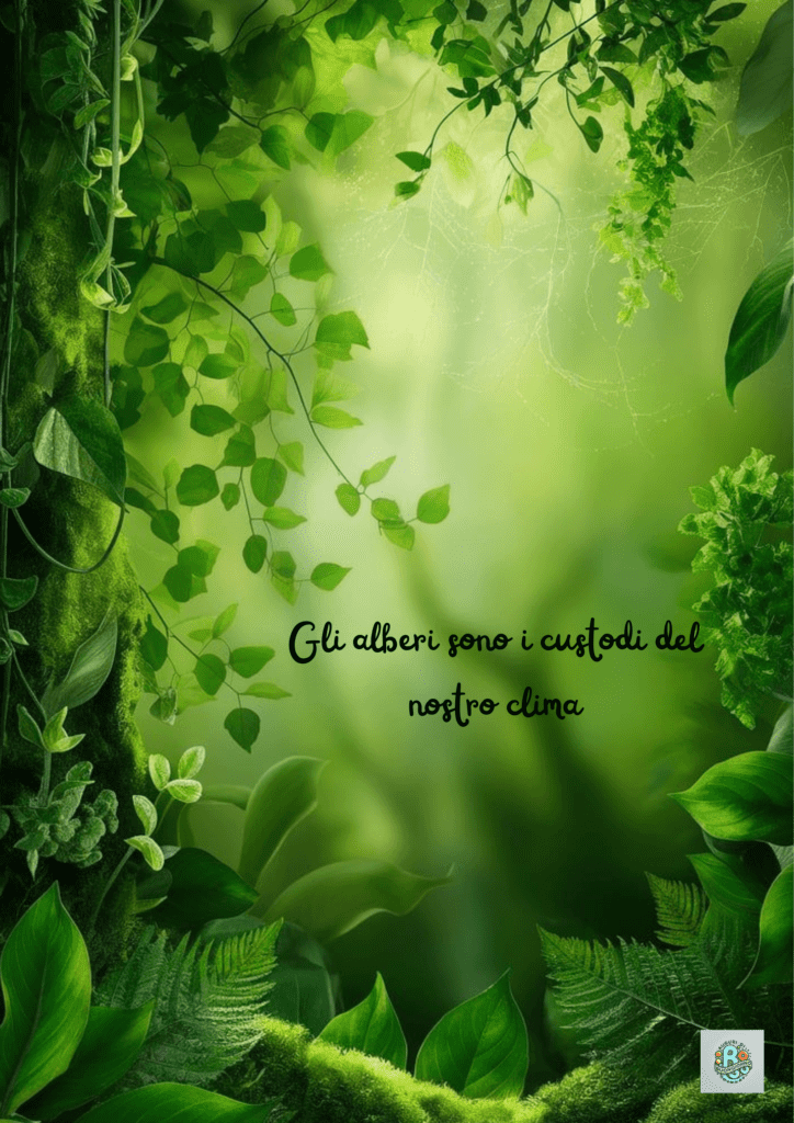 Custodi del clima, protezione ambientale, piantumazione di alberi, salute ecologica, sostenibilità climatica.