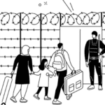famiglia-migrante-al-confine-con-valigie-e-bambina-che-tiene-un-peluche