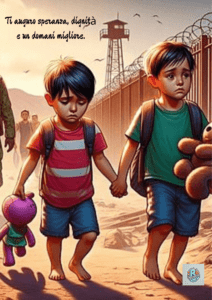 bambini-migranti-che-camminano-mano-nella-mano-con-pupazzi-e-zaini-simbolo-di-vulnerabilita-e-speranza-nella-giornata-nazionale-in-memoria-delle-vittime-dell-immigrazione
