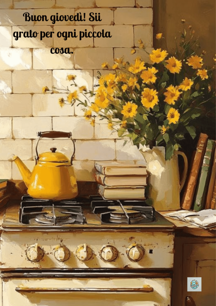 giovedì-cucina-teiera-fiori-gialli-accogliente