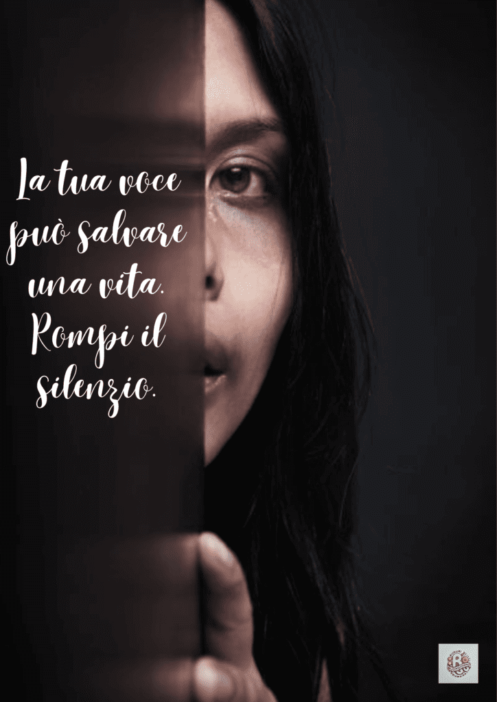 La tua voce può salvare una vita. Rompi il silenzio. Giornata contro la violenza sulle donne, lotta contro la violenza.