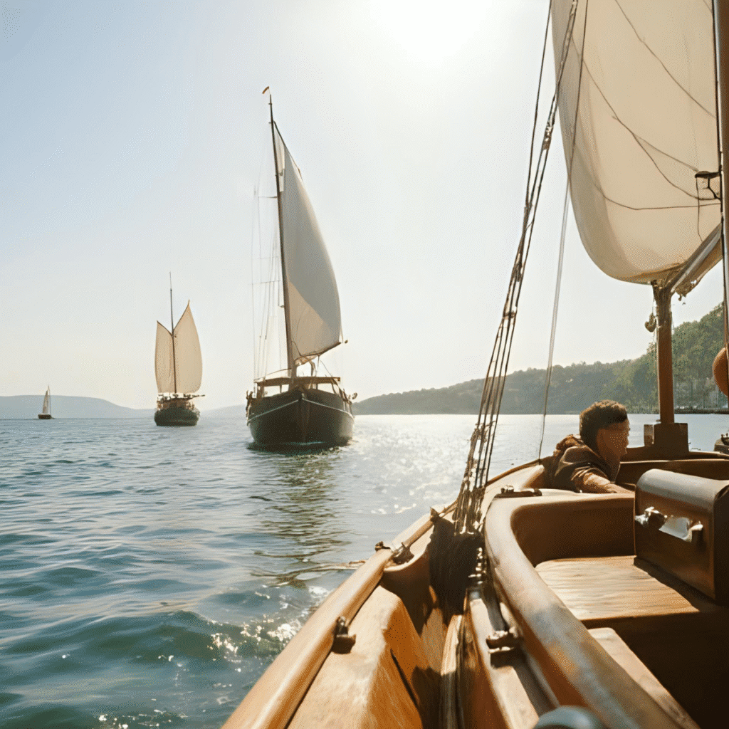 Barca-a-vela-in-un-paesaggio-pacifico-durante-il-Giorno-della-Festa-dei-Nonni-con-il-testo-Altre-Celebrazioni-e-riflessioni-sul-tempo-trascorso-con-i-cari.