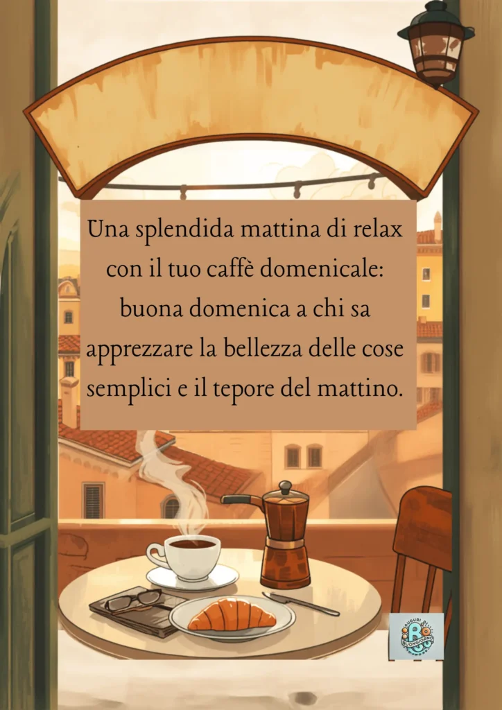 Buona-Domenica-illustrazione-colazione-sul-balcone-moka-caffe-e-cornetto